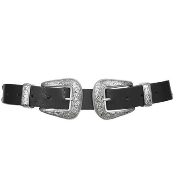 topshop black leather belt